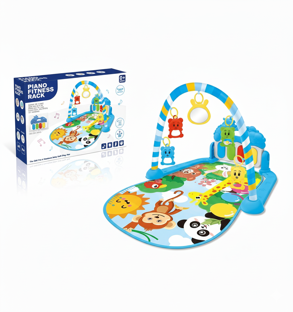 Baby Piano Fitness Rack & Play Mat – Musical Activity Gym for Infants (0+ Months)