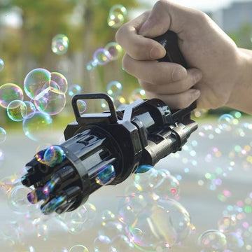 Kids Automatic Bubble Gatling Gun Summer Soap Water Bubble Machine Bubble Machine Gun Indoor Outdoor Toy Gift for Children