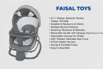 Mastela 4-in-1 Deluxe Multi-Functional Bassinet & Swing - Grey